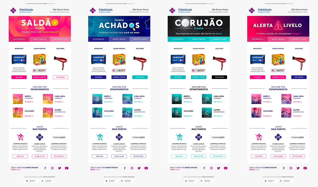 Turned Livelo's campaign emails into a modular communications system